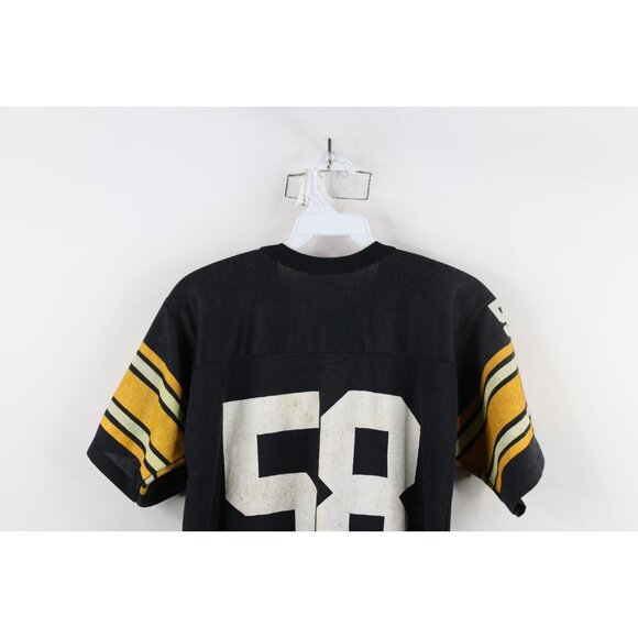 Vtg 70s Boys M Distressed Jack Lambert Pittsburgh Steelers Football Jersey USA - Picture 13 of 14